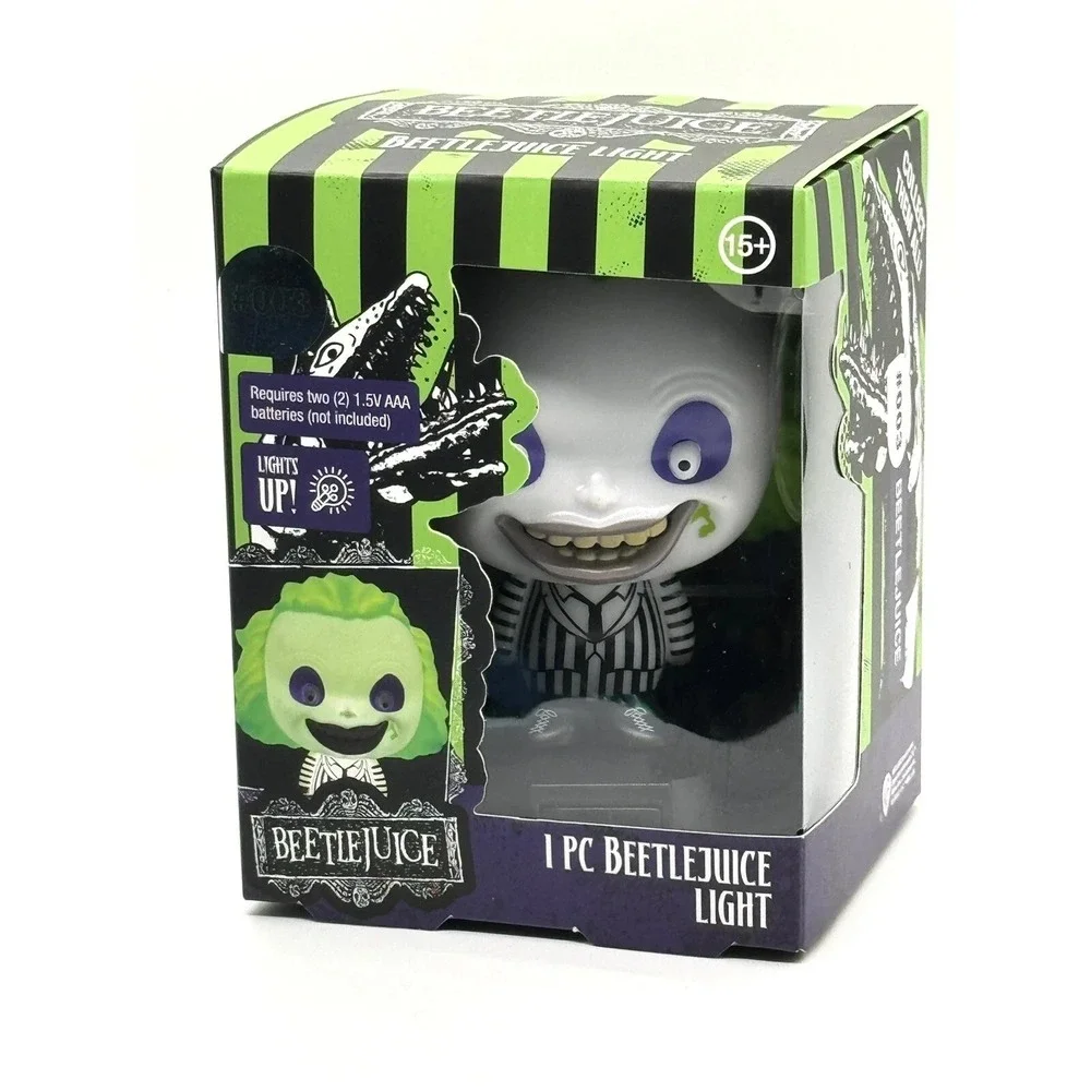 PALADONE BEETLEJUICE LED LAMP HORROR SERIES‎ 003 LIGHT GREEN WHITE NEW STRIPED
